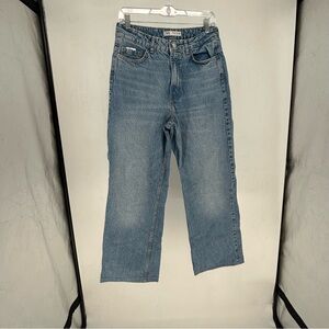 Zara Women's Blue Denim Wide Leg High Rise Jeans Size 6 lightwash